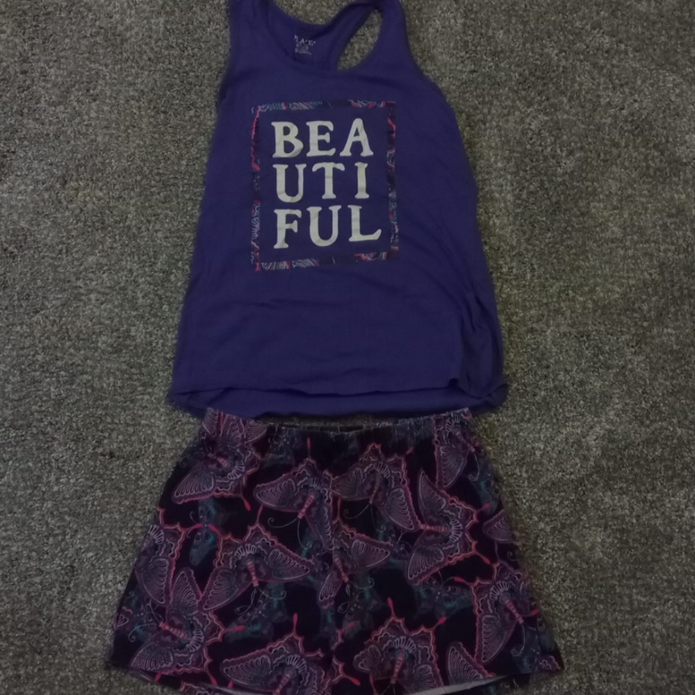 Purple butterfly two piece set